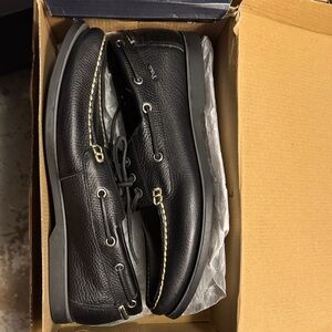 Polo Ralph Lauren Black Leather Boat Shoes
